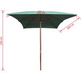  Suncobran 200 x 300 cm s drvenim stupom zeleni | shoptok.hr
