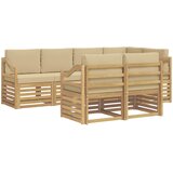  Set vanjskih sofa 7 pcs Bijela i bež 245 x 126,5 x 73 cm | shoptok.hr