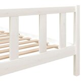  Posteljni okvir bel iz trdnega lesa 120x190 cm 4FT, (20643289) | Shoptok.si