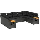  The Living Store Vrtna sedežna garnitura 9-delna z blazinami črn poli ratan - Vrtna Sedežna Garniture, (21451322) | Shoptok.si