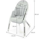 Kinderkraft stol za hranjenje Dinnly grey | Shoptok.si