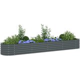  Vrtna sadilica od pocinčanog čelika 400 x 80 x 44 cm siva | Eponuda.ba