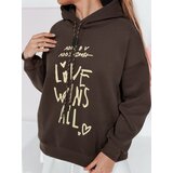 DStreet Bluza damska oversize z kapturem LOVEWILL brązowa | shoptok.hr