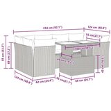 vidaXL 7-dijelni set vrtnih sofa svjetlosivi od poliratana | shoptok.hr