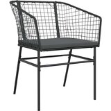 vidaXL 7-dijelni vrtni blagovaonski set s jastucima crno | shoptok.hr