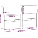 vidaXL tapecirani uzglavlje svijetlo siva 140 cm čvrsto borovo drvo | shoptok.hr