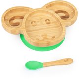 Klarstein Otroški jedilni set, bambusov krožnik in žlica, 250 ml, vključno s priseskom, 18 x 18 cm | Shoptok.si