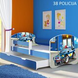  Otroška postelja ACMA z motivom, stranska modra + predal 180x80 cm 38 Policija | Shoptok.si