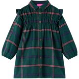  Dječja haljina dugih rukava s volanima tamnozelena 128 | shoptok.hr