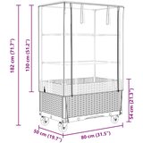  Povišena gredica s pokrovom i kotačima 80 x 50 x 182 cm | shoptok.hr
