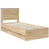  Krevetna konstrukcija s ladicama Sonoma hrast 100 x 200 cm | shoptok.hr