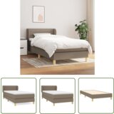 The Living Store Box spring postelja z vzmetnico taupe 80x200 cm blago - Box Spring Postelja, (21737327) | Shoptok.si