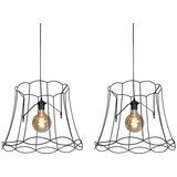 QAZQA Komplet 2 retro visečih svetilk črne 50 cm - Granny Frame | Shoptok.si