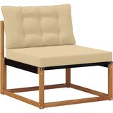  Set vanjskih sofa Čvrsto drvo akacije i Textilene Prirodna - Prirodno i bež Otvoreni okvir | shoptok.hr