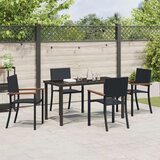  Set za blagovanje u vrtu 5 komada crni poli ratan | shoptok.hr