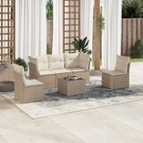  6-dijelni set vrtnih sofa s jastucima bež od poliratana | shoptok.hr
