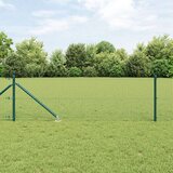 vidaXL zavarena žičana ograda sa 13 sidrenih stupova Zelena 0.5x25 m čelik | shoptok.hr