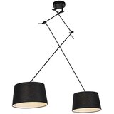 QAZQA Viseča svetilka s platnenimi odtenki črna 35 cm - Blitz II črna Cene