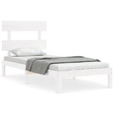 Maison Chic Posteljni okvir - Enojna postelja - Postelja za odrasle brez vzmetnice bel 90x200 cm trdna borovina-J6988, (21773947) | Shoptok.si