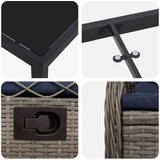  Vrtni set za objed 3 pcs Siva poliratan | shoptok.hr