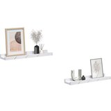  Polica na zidu s policom 2 pcs Bijeli mramor 40 x 9 x 3 cm | shoptok.hr