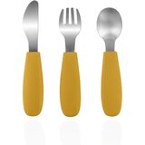 Zopa Silicone Children's Cutlery pribor za otroke 6 m+ Mustard Yellow 3 kos | Shoptok.si