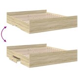  Okvir za krevet s ladicama boja hrasta 200x200 cm drveni | shoptok.hr