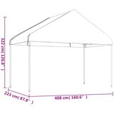  Sjenica s krovom bijela 4,46 x 4,08 x 3,22 m polietilen | shoptok.hr