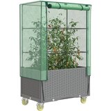 vidaXL Povišena gredica s pokrovom i kotačima 80 x 50 x 182 cm Cijene