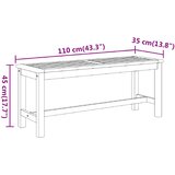  Vrtna klupa 110 x 35 x 45 cm od masivnog bagremovog drva | shoptok.hr
