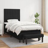 The Living Store Box spring postelja z vzmetnico črn 90x190 cm blago - Box Spring Postelja, (21514264) | Shoptok.si