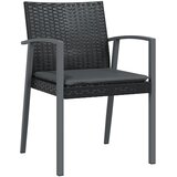 Vrtne stolice s jastucima 4 kom crne 56,5x57x83 cm poliratan | shoptok.hr