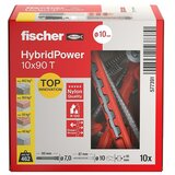 Fischer Univerzalni vložek HybridPower (Ø x Do: 10 x 90 mm, Kovina, 10 kos, Vijak z vgrezno glavo) | Shoptok.si