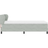 Box Spring krevet s madracem svijetlosivi 90x200 cm baršun | shoptok.hr