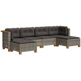 Maison Chic Seti vrtnega pohištva - Vrtna garnitura - Vrtni pohištvo set 6-delna z blazinami siv poli ratan, (21806920) | Shoptok.si