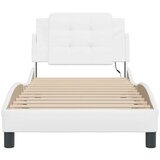 vidaXL Posteljni okvir z LED lučkami bel 100x200 cm umetno usnje | Shoptok.si