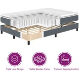  s opruga kutije Tamno siva 200 x 200 cm Baršun | shoptok.hr