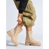 Shelvt Brown women's ankle boots with a decorative zipper | Shoptok.si