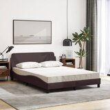  Krevet s madracem Dover tamnosmeđi 140 x 190 cm od tkanine | shoptok.hr