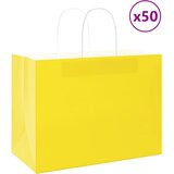  Papirnate vrećice 50 kom s ručkama žute 32x17x25 cm | Eponuda.ba