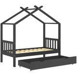  Okvir za dječji krevet s ladicom tamnosivi 80 x 160 cm borovina | shoptok.hr