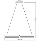  LED luster na sajli TRIANGLE LED/40W/230V 3000/4000/6000K Ø 60 cm, crna | Eponuda.com