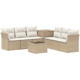  Set sofe 8 kom. Bež i krem bijela Poli Rattan i čelik | shoptok.hr
