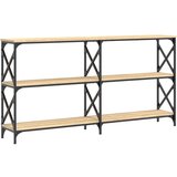 Maison Chic Konzolna mizica - miza ob steni sonoma hrast 156x28x80,5 cm inženirski les, (21786370) Cene