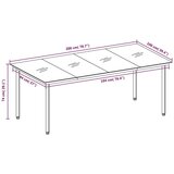  Vrtni blagovaonski stol crni 200 x 100 x 74 cm čelik i staklo | shoptok.hr