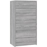  Komoda sa 6 ladica boja sivog hrasta 50 x 34 x 96 cm drvena | shoptok.hr