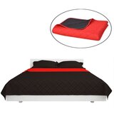 vidaXL Dvo-stransko Prešito Posteljno Pregrinjalo Rdeče/Črno 230x260cm | Shoptok.si