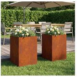 vidaXL Vrtna saksija 2 kom. Rđa 40 x 40 x 75 cm Otporni čelik - Otporni čelik 40 x 40 x 75 cm 2 | shoptok.hr