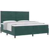 vidaXL Postelja z vzmetnico Temno zelena 200x200 cm Žamet, (22052181) | Shoptok.si
