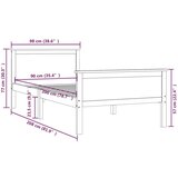  Za krevet od masivne borovine smeđa boja meda 90 x 200 cm | shoptok.hr